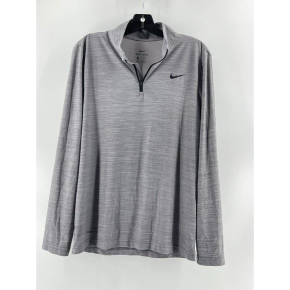 Nike Dri-Fit Men's Gray 1/4 Zip Jacket Pullover Golf Sweatshirt Size S - Picture 2 of 10